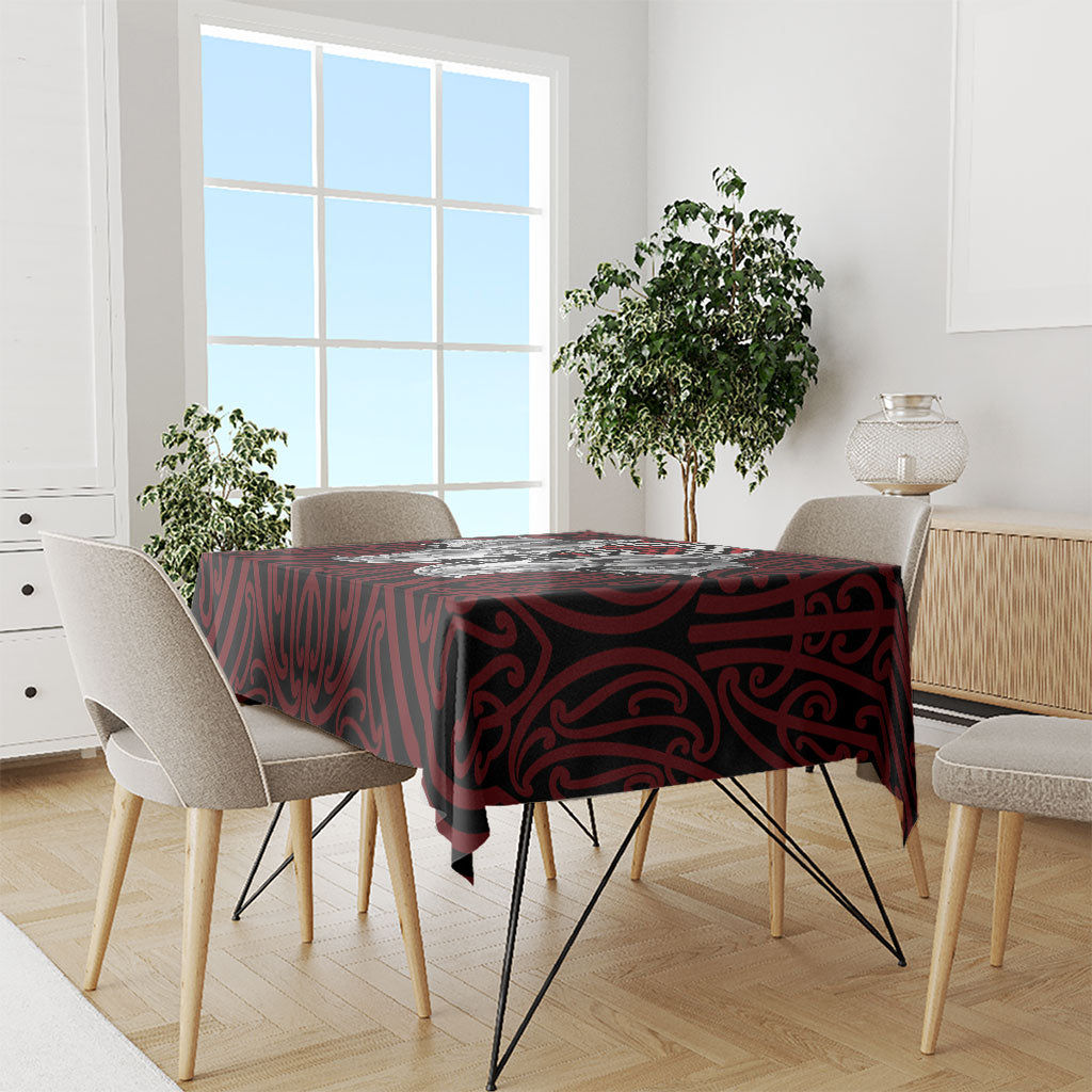 Aotearoa Kowhaiwhai Poutama Red Motif Tablecloth LT9 - Polynesian Pride
