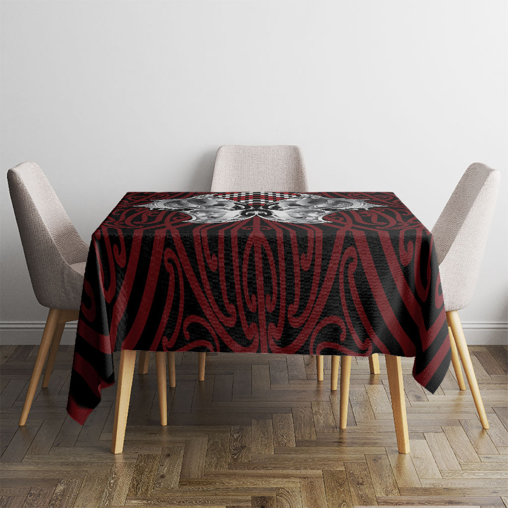 Aotearoa Kowhaiwhai Poutama Red Motif Tablecloth LT9 - Polynesian Pride