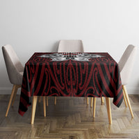 Aotearoa Kowhaiwhai Poutama Red Motif Tablecloth LT9 - Polynesian Pride