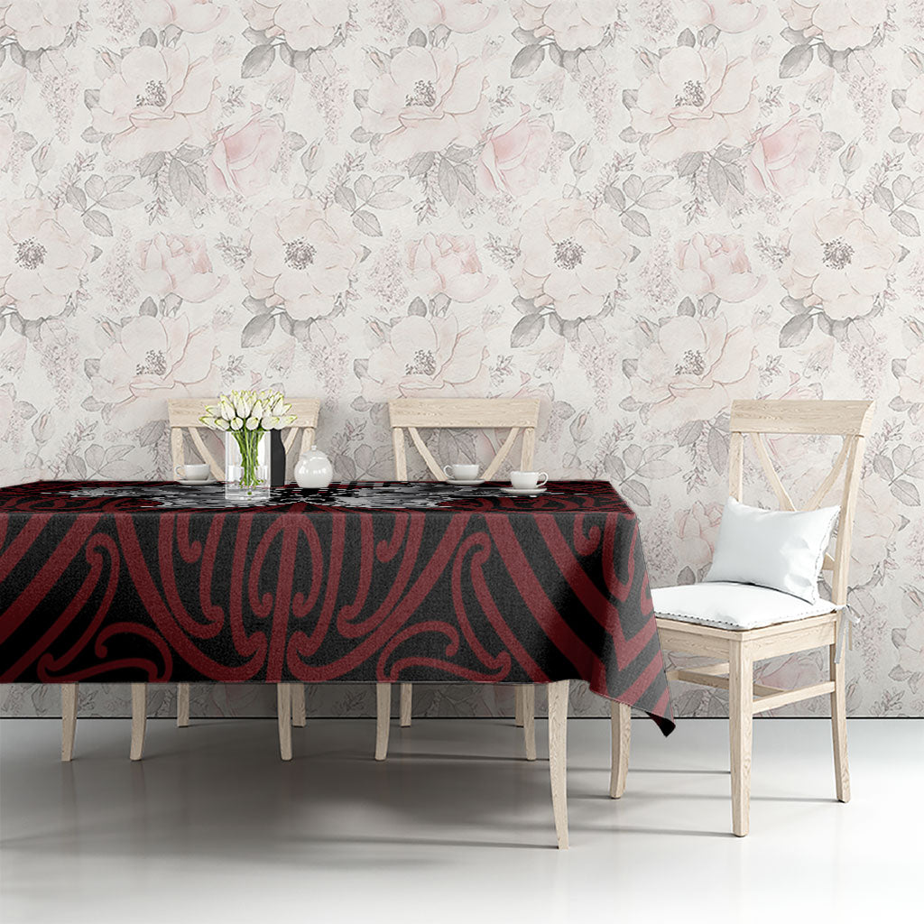 Aotearoa Kowhaiwhai Poutama Red Motif Tablecloth LT9 - Polynesian Pride