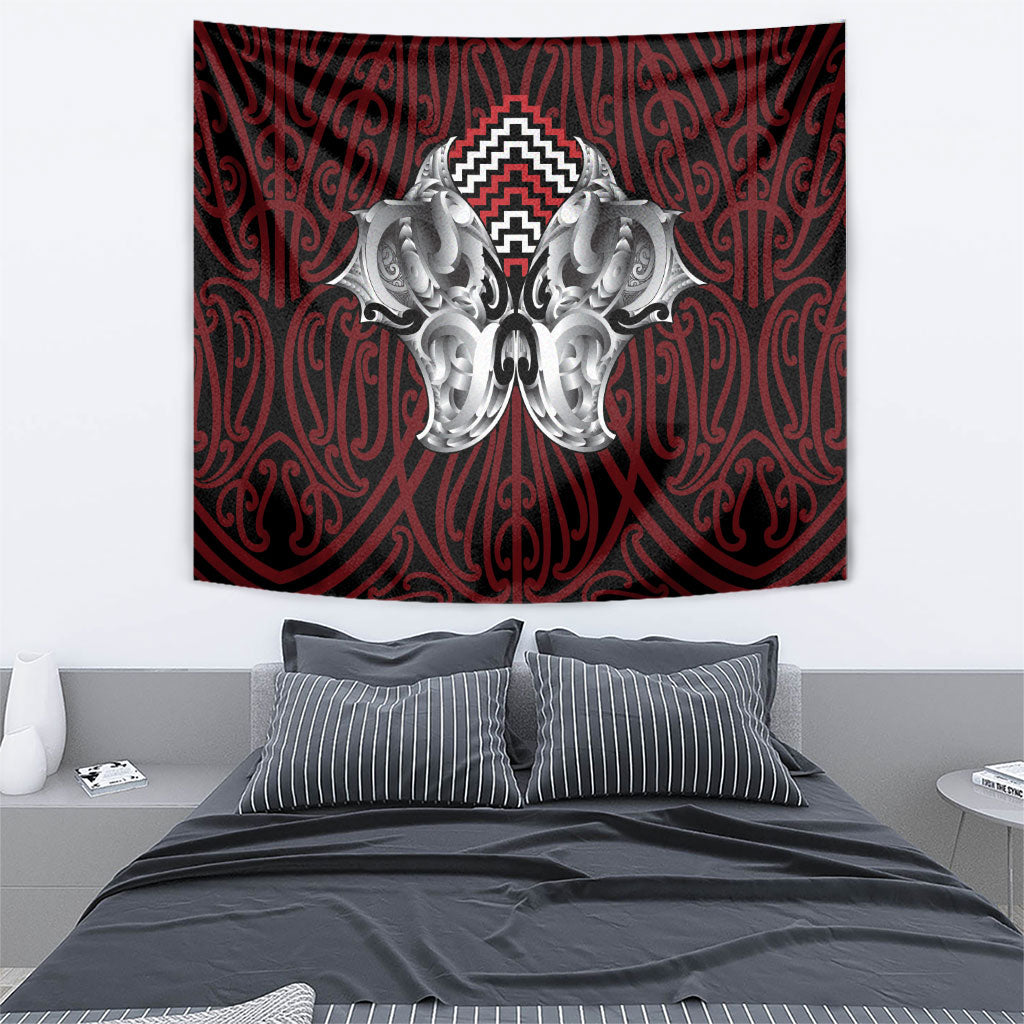 Aotearoa Kowhaiwhai Poutama Red Motif Tapestry LT9 - Polynesian Pride