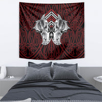 Aotearoa Kowhaiwhai Poutama Red Motif Tapestry LT9 - Polynesian Pride