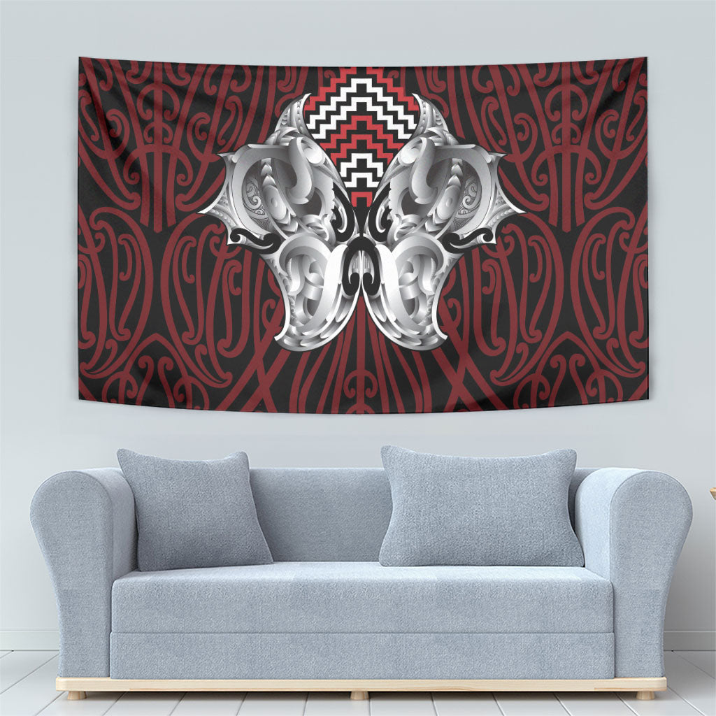 Aotearoa Kowhaiwhai Poutama Red Motif Tapestry LT9 - Polynesian Pride