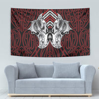 Aotearoa Kowhaiwhai Poutama Red Motif Tapestry LT9 - Polynesian Pride