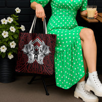 Aotearoa Kowhaiwhai Poutama Red Motif Tote Bag LT9 - Polynesian Pride
