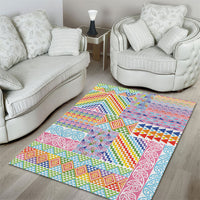 Aotearoa Kowhaiwhai Taniko Patchwork Rainbow Motifs Area Rug LT9 - Polynesian Pride