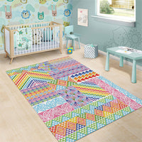 Aotearoa Kowhaiwhai Taniko Patchwork Rainbow Motifs Area Rug LT9 - Polynesian Pride