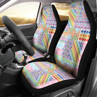 Aotearoa Kowhaiwhai Taniko Patchwork Rainbow Motifs Car Seat Cover LT9 - Polynesian Pride