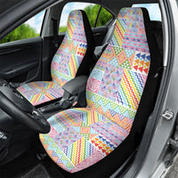 Aotearoa Kowhaiwhai Taniko Patchwork Rainbow Motifs Car Seat Cover LT9 - Polynesian Pride