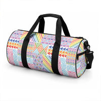 Aotearoa Kowhaiwhai Taniko Patchwork Rainbow Motifs Duffle Bag LT9 - Polynesian Pride