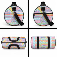 Aotearoa Kowhaiwhai Taniko Patchwork Rainbow Motifs Duffle Bag LT9 - Polynesian Pride