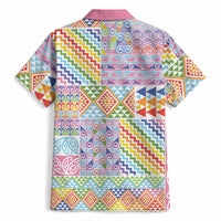 Aotearoa Kowhaiwhai Taniko Patchwork Rainbow Motifs Hawaiian Shirt
