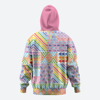 Aotearoa Kowhaiwhai Taniko Patchwork Rainbow Motifs Hoodie LT9 - Polynesian Pride