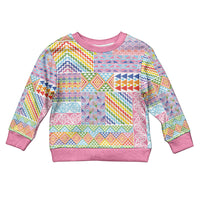 Aotearoa Kowhaiwhai Taniko Patchwork Rainbow Motifs Kid Ugly Christmas Sweater