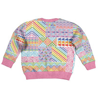 Aotearoa Kowhaiwhai Taniko Patchwork Rainbow Motifs Kid Ugly Christmas Sweater