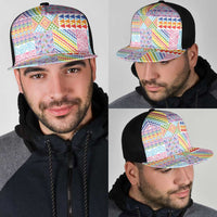 Aotearoa Kowhaiwhai Taniko Patchwork Rainbow Motifs Mesh Trucker Cap