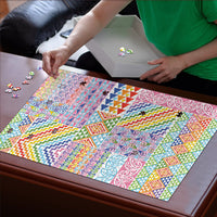 Aotearoa Kowhaiwhai Taniko Patchwork Rainbow Motifs Puzzle LT9 - Polynesian Pride