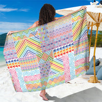 Aotearoa Kowhaiwhai Taniko Patchwork Rainbow Motifs Sarong