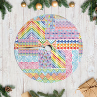 Aotearoa Kowhaiwhai Taniko Patchwork Rainbow Motifs Tree Skirt LT9 Casual Rainbow - Polynesian Pride