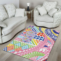 Maori Kowhaiwhai Taniko Patchwork Rainbow Motifs Area Rug LT9 - Polynesian Pride