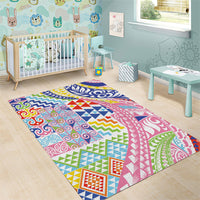 Maori Kowhaiwhai Taniko Patchwork Rainbow Motifs Area Rug LT9 - Polynesian Pride