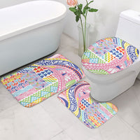 Maori Kowhaiwhai Taniko Patchwork Rainbow Motifs Bathroom Set