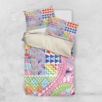 Maori Kowhaiwhai Taniko Patchwork Rainbow Motifs Bedding Set LT9 US Twin 172cm x 218cm Rainbow - Polynesian Pride