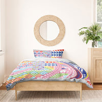 Maori Kowhaiwhai Taniko Patchwork Rainbow Motifs Bedding Set LT9 - Polynesian Pride