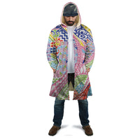 Maori Kowhaiwhai Taniko Patchwork Rainbow Motifs Cloak