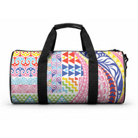 Maori Kowhaiwhai Taniko Patchwork Rainbow Motifs Duffle Bag LT9 One size Rainbow - Polynesian Pride