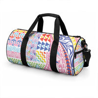 Maori Kowhaiwhai Taniko Patchwork Rainbow Motifs Duffle Bag LT9 - Polynesian Pride