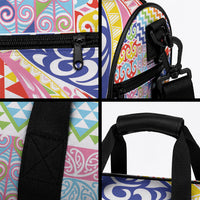 Maori Kowhaiwhai Taniko Patchwork Rainbow Motifs Duffle Bag LT9 - Polynesian Pride