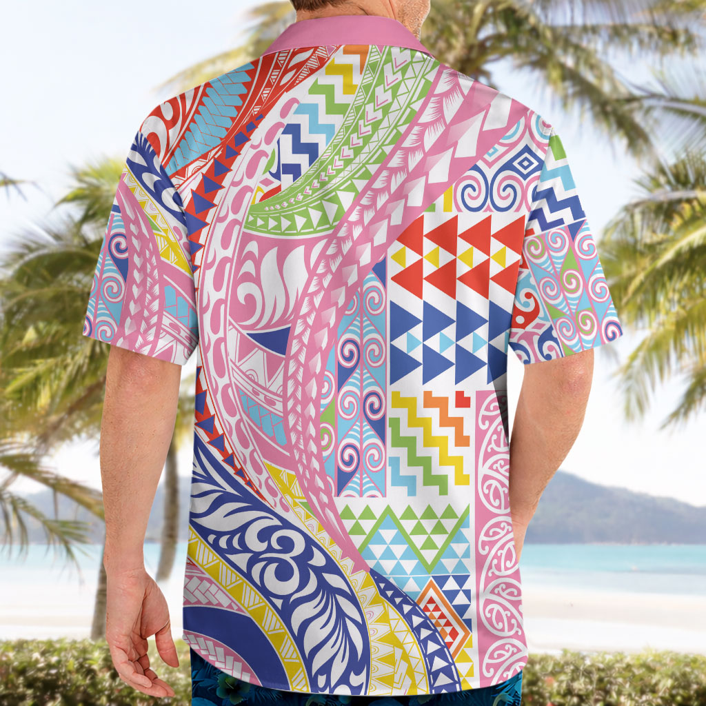 Maori Kowhaiwhai Taniko Patchwork Rainbow Motifs Hawaiian Shirt LT9 - Polynesian Pride