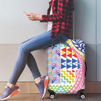 Maori Kowhaiwhai Taniko Patchwork Rainbow Motifs Luggage Cover LT9 - Polynesian Pride