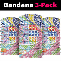 Maori Kowhaiwhai Taniko Patchwork Rainbow Motifs Neck Gaiter LT9 package One Size: 25*50cm Rainbow - Polynesian Pride