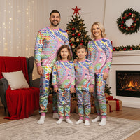 Maori Kowhaiwhai Taniko Patchwork Rainbow Motifs Christmas Pajama Set