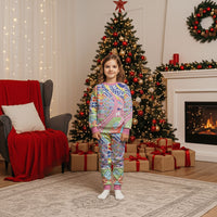 Maori Kowhaiwhai Taniko Patchwork Rainbow Motifs Christmas Pajama Set