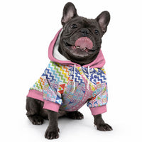 Maori Kowhaiwhai Taniko Patchwork Rainbow Motifs Pet Hoodie LT9 - Polynesian Pride