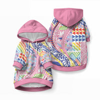 Maori Kowhaiwhai Taniko Patchwork Rainbow Motifs Pet Hoodie LT9 Pullover Rainbow - Polynesian Pride