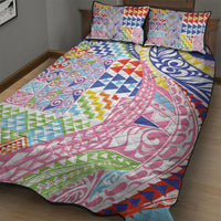Maori Kowhaiwhai Taniko Patchwork Rainbow Motifs Quilt Bed Set LT9 - Polynesian Pride