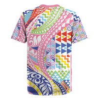 Maori Kowhaiwhai Taniko Patchwork Rainbow Motifs Rugby Jersey LT9 - Polynesian Pride