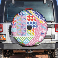 Maori Kowhaiwhai Taniko Patchwork Rainbow Motifs Spare Tire Cover LT9 Rainbow - Polynesian Pride