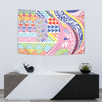 Maori Kowhaiwhai Taniko Patchwork Rainbow Motifs Tapestry LT9 - Polynesian Pride