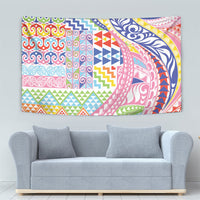 Maori Kowhaiwhai Taniko Patchwork Rainbow Motifs Tapestry LT9 - Polynesian Pride