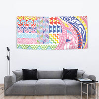 Maori Kowhaiwhai Taniko Patchwork Rainbow Motifs Tapestry LT9 - Polynesian Pride