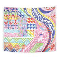 Maori Kowhaiwhai Taniko Patchwork Rainbow Motifs Tapestry LT9 - Polynesian Pride