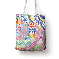 Maori Kowhaiwhai Taniko Patchwork Rainbow Motifs Tote Bag LT9 - Polynesian Pride