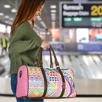 Maori Kowhaiwhai Taniko Patchwork Rainbow Motifs Travel Bag LT9 - Polynesian Pride
