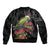 Meri Kirihimete Kakapo Bomber Jacket Black Silver Fern Christmas Vibe