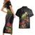 Meri Kirihimete Kakapo Couples Matching Short Sleeve Bodycon Dress and Hawaiian Shirt Black Silver Fern Christmas Vibe